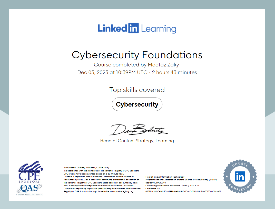 Cybersecurity Foundations